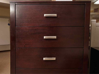 Espresso Finish 5 Drawer Chrome Handles Chest