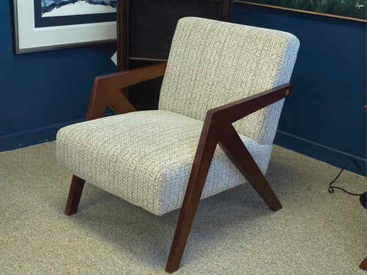 Pair of Mid Century Style Upholstered Arm Chairs