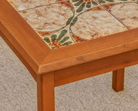Tile Top Side Table in Cherry Finish