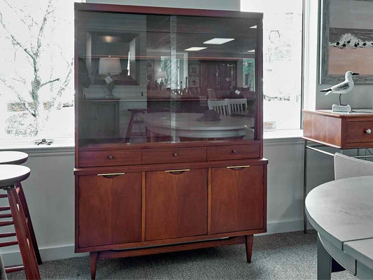 Kent Coffey Tableau Collection Mid-Century Modern China Cabinet in Walnut