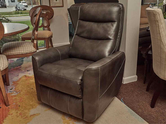 Charcoal Grey Leather Swivel\Rocker  Recliner