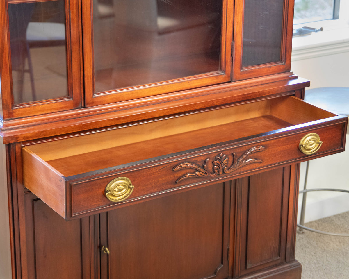 Bernhardt Cherry China Cabinet W/Upper Glass Doors, Lower Buffet & Drawer