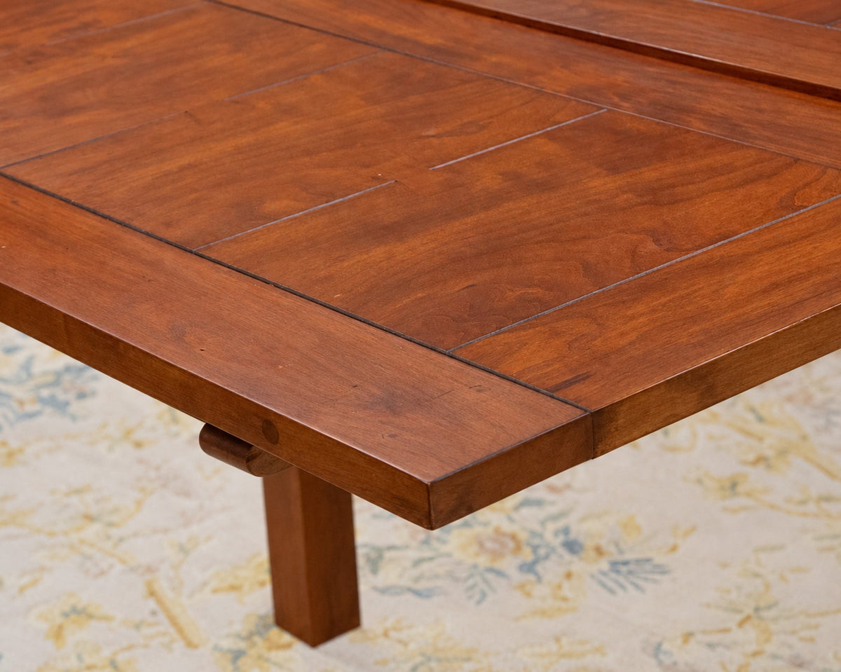Stickley Mission Drawtop Dining Table in Cherry & Set of 6 Bayonne Dining Chairs