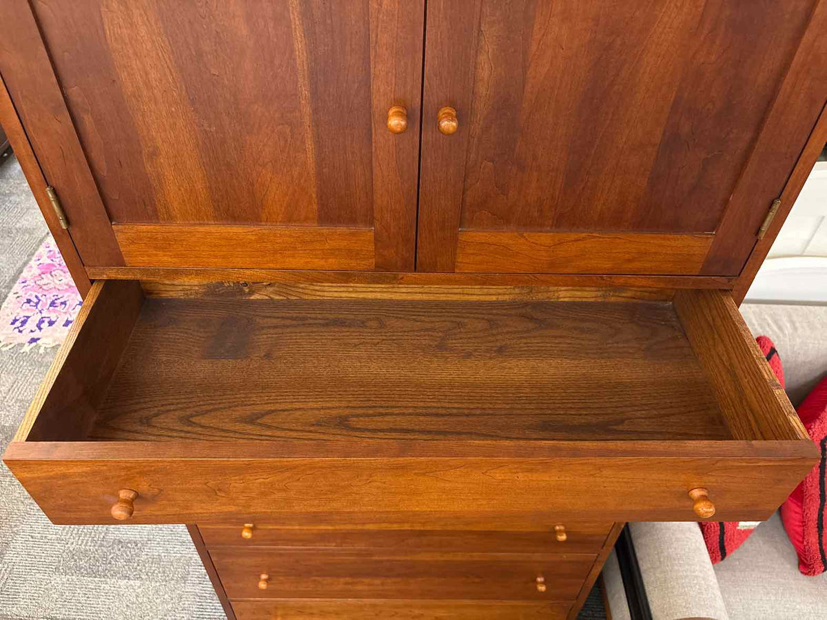 Tom Seely Cherry 6-Drawer Door Chest