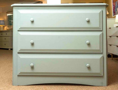 Ice Blue Finish 3 Drawer Dresser with Wood Knobs