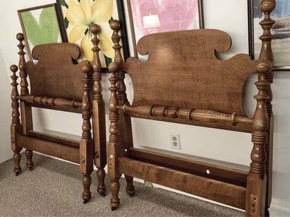 Pair of Maple Cannonball Twin Beds