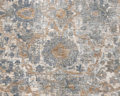 Dalyn Co Low- Pile Distressed Rug In Vintage Medallion Floral Hughs Of Neutrals