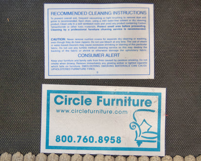 Circle Furniture Three Piece Sectional in Camel Corduroy W/ Ottoman