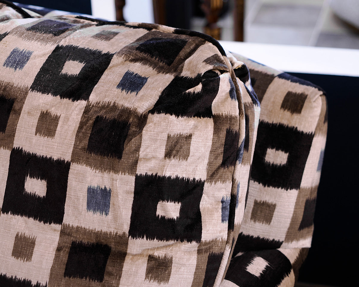 Upholstered Club Chair in a Geometric Upholstery