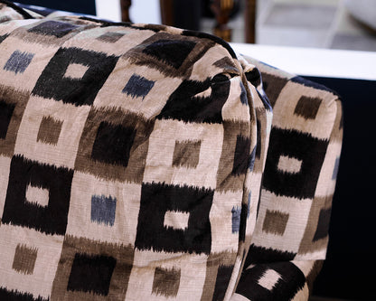 Upholstered Club Chair in a Geometric Upholstery