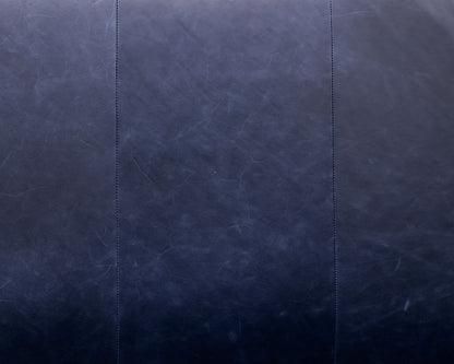 Blue Leather Queen Headboard Only