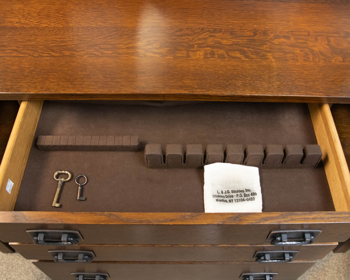 Stickley Mission Oak Sideboard with Paneled Plate Rail