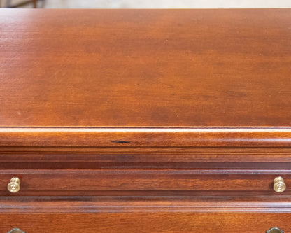 Pair of American Drew 4-Drawer Bedside Chests in Cherry with Brass Pulls