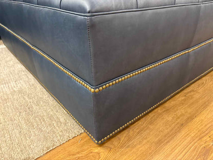 Taylor King Square Leather Ottoman