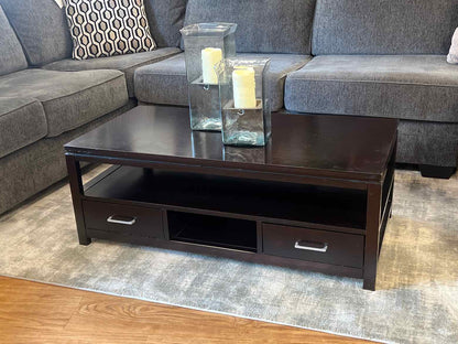 Black Cocktail Table w/ Two Drawers