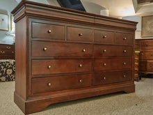 Louis Phillip Style 12 Drawer Dresser with Bronze Finish Knobs