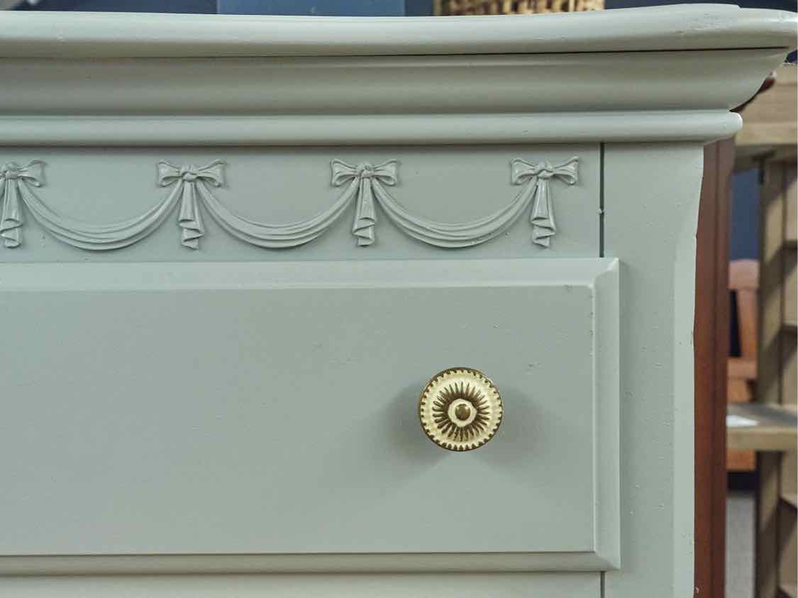 French Provincial Lingerie Chest in 'Arctic' Blue Finish