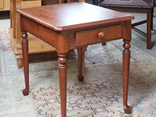 Cherry Side Table with 1 Drawer & Spoon Feet