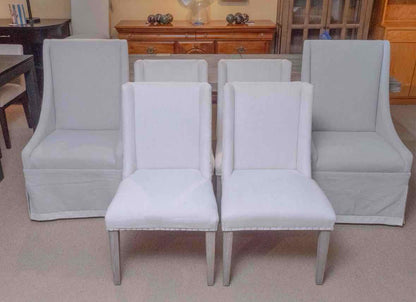 Set of 6 Universal Furniture Dining Chairs with Linen Upholstery