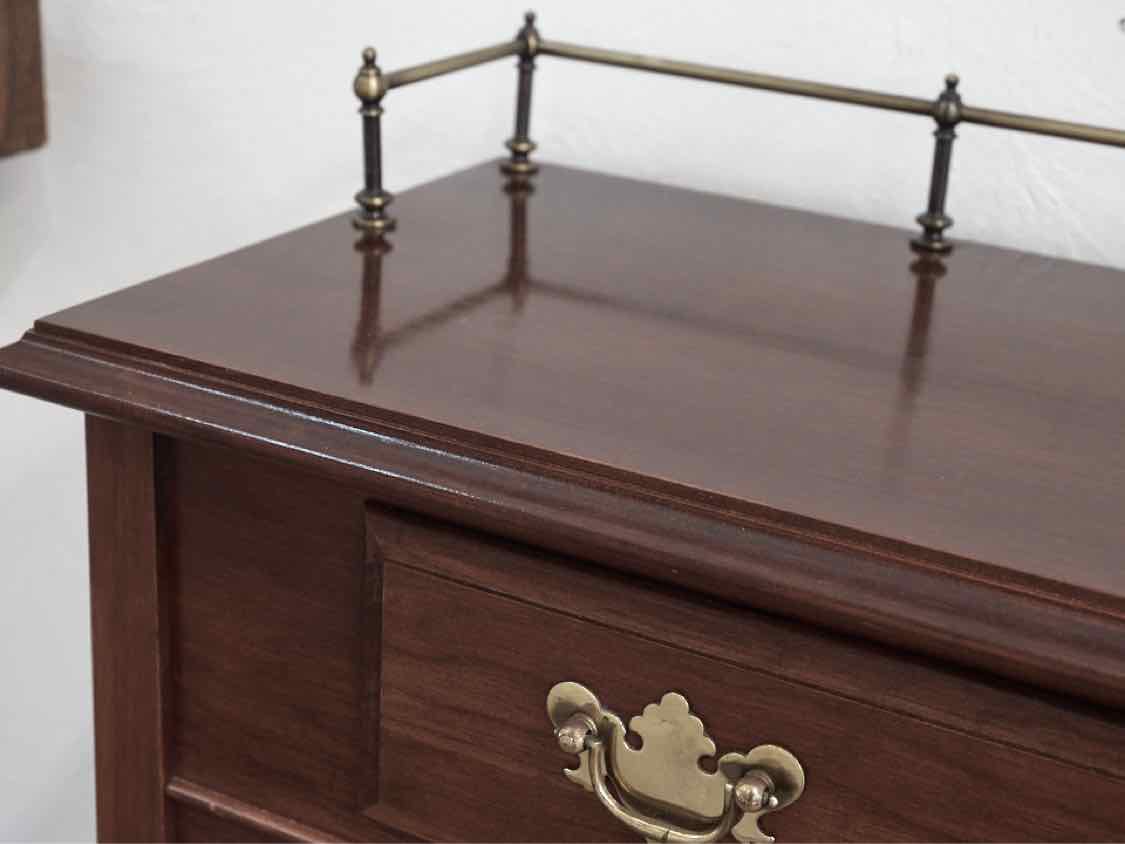 Hitchcock Cherry Console with 1 Drawer & Brass Gallery