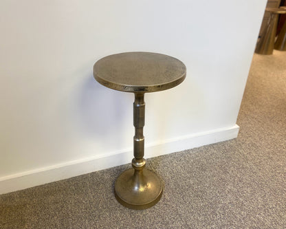 Round Textured Cast Aluminum Accent Table