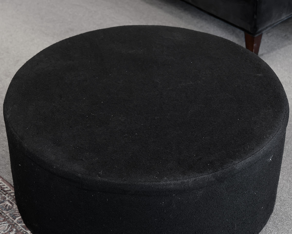 American Leather for Room & Board Black Ottoman