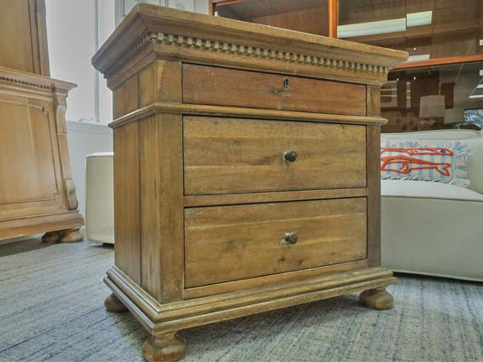 Pair of RH 'St. James 'Oak  Neoclassical 3 Drawer  Nightstands
