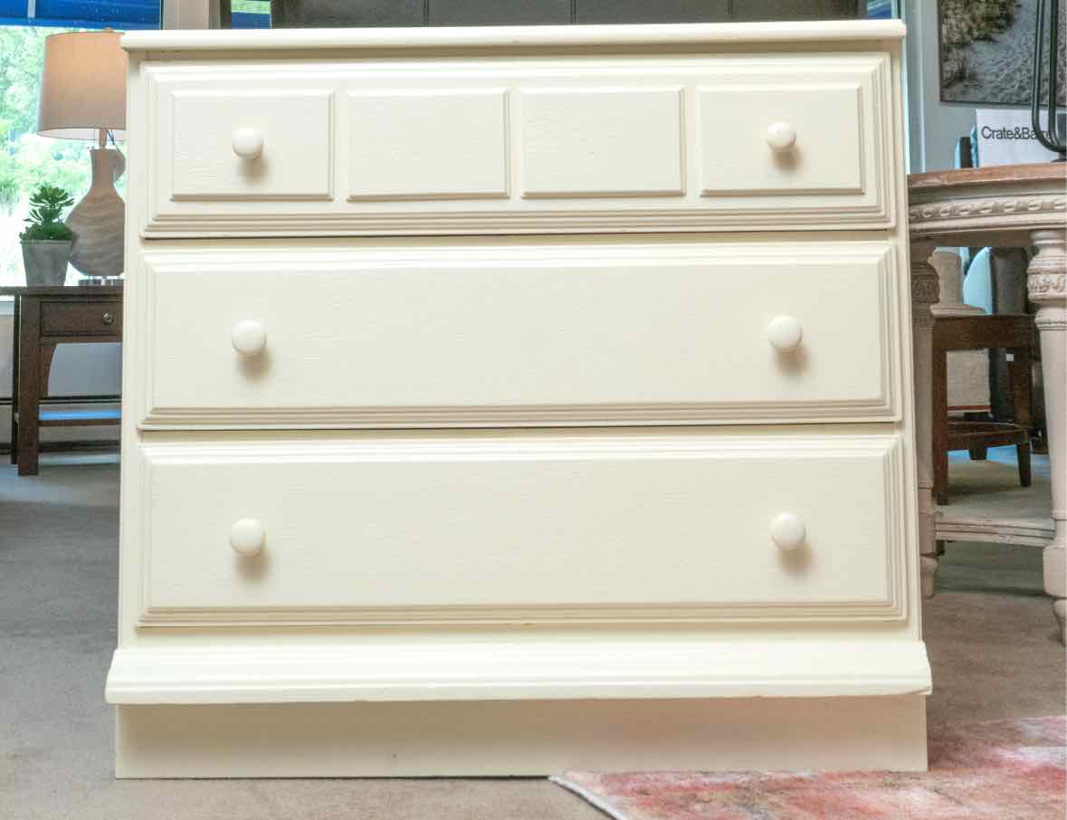 Cream Finish 2 Drawer Side Bed Chest