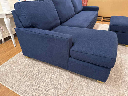 Boston Interiors Navy Sofa With Ottoman