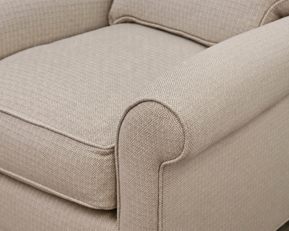 Rowe (2) Armchairs & Ottomon Set in Modern Beige and White