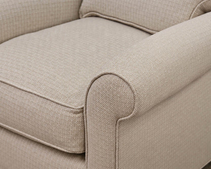 Rowe (2) Armchairs & Ottomon Set in Modern Beige and White