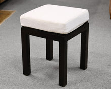 Restoration Hardware Hutton Stool in Black with White Cushion