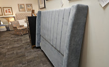 'Dharma' Channel Tufted Light Blue Queen Bed