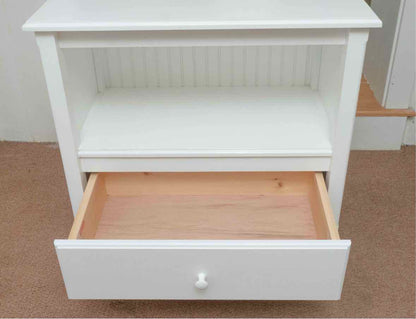 Boston Interiors White Finish Nightstand with Beadboard Sides