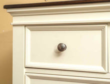 Ashley Furniture Cream Finish 6 Drawer Chest with Nickel Knobs