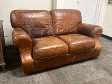 Brown Leather Loveseat