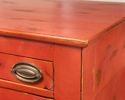 Antique Federal Chest in Barn Door Red Finish