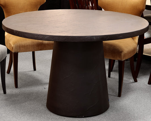 Crate & Barrel Round Faux Stone Outdoor Dining Table