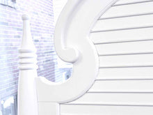 White Four Post Bed with Shutter Detail Headboard