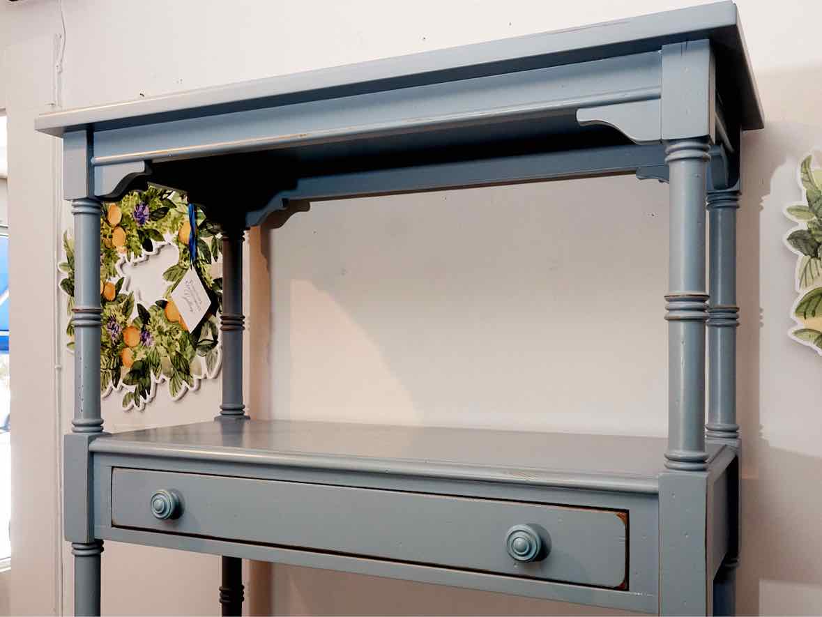 Stanley 'Robin's Egg Blue' 3 Shelf 3 Drawer Etagere