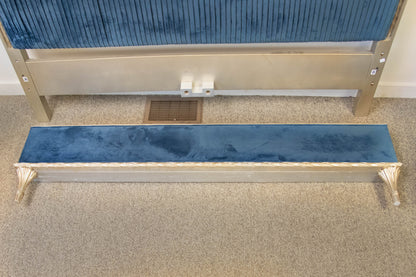 Caracole 'Composition's' Peacock Blue Velvet Upholstered Platform Queen Bed