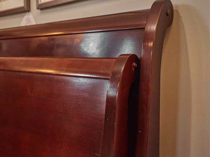Cherry Sleigh Queen Bed with Wood Rails