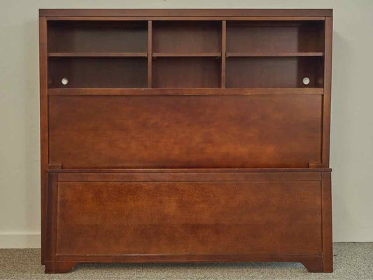 Stanley Full Bookcase Headboard Bed in Cherry Stain