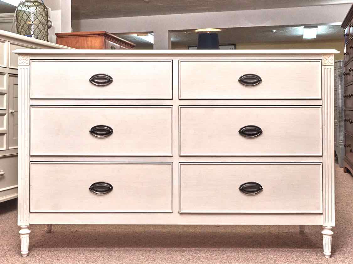 Restoration Hardware  Cream  Finish 6 Drawer Dresser