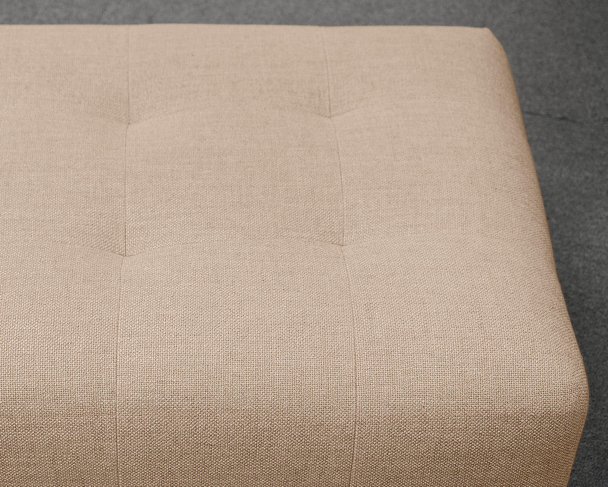 Oatmeal Tufted Upholstered Ottoman