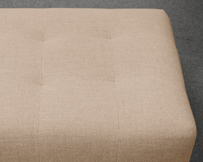 Oatmeal Tufted Upholstered Ottoman