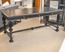 Noir Portugese Hand Rubbed Black Mahogany Writing Desk