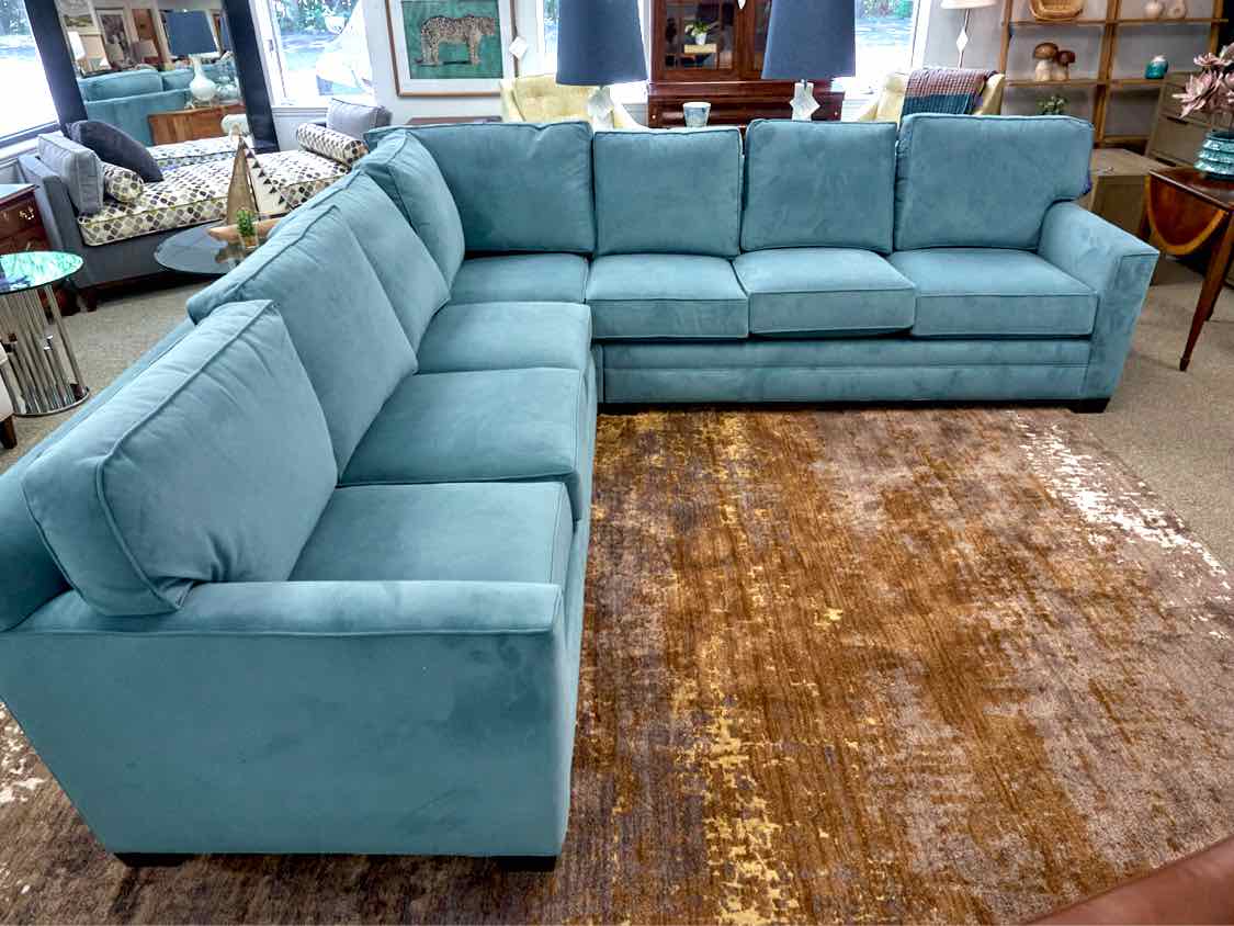 Huntington House Three Piece Sectional in Teal