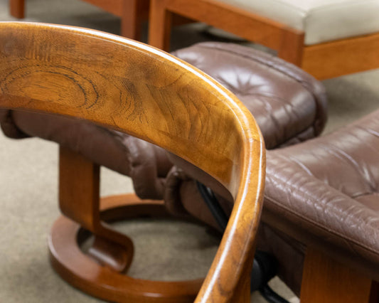 Solid Light Walnut Desk Chair