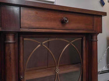 Hickory Chair Inc Cherry 2 Drawer 2 Glass Door Brass Inserts Console